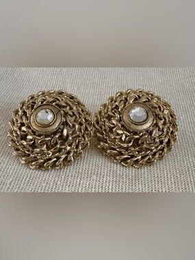 Vintage Craft Clip On Earrings